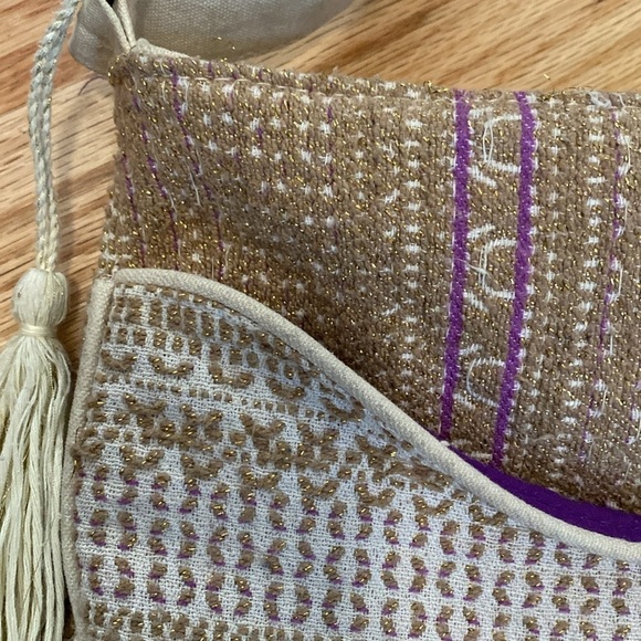 Catori Boho Crossbody gold/purple thread & Zippers Bohemian Hippie Beach Gypsy - Picture 6 of 14